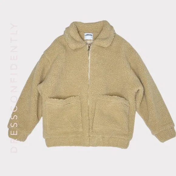 I.AM.GIA. Pixie Oversized Sherpa Teddy Coat - Camel - Picture 8 of 15